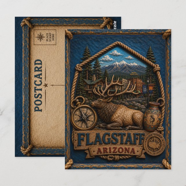 Carte postale vintage de Flagstaff Arizona (Devant / Derrière)