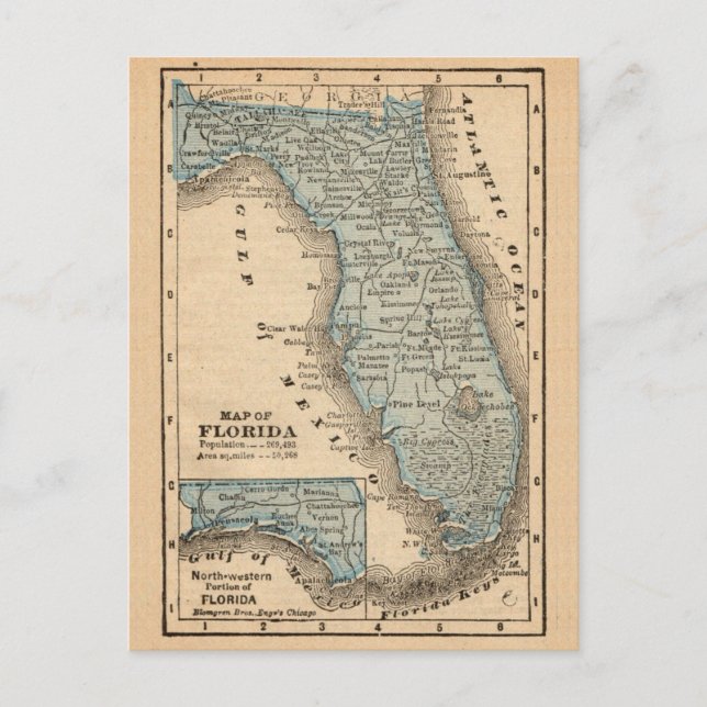 Carte postale vintage de Floride (Devant)
