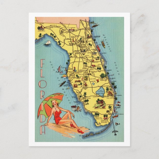 Carte postale vintage de Floride (Devant)