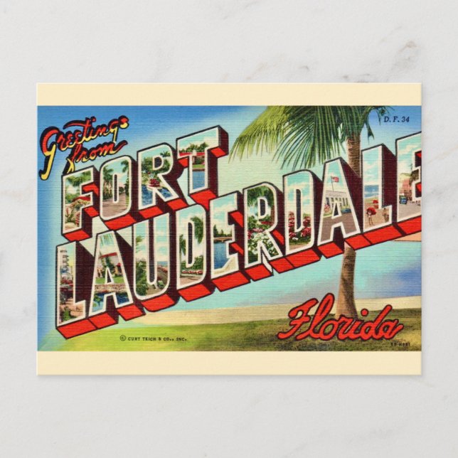 Carte postale vintage de Ft. Lauderdale Floride  (Devant)
