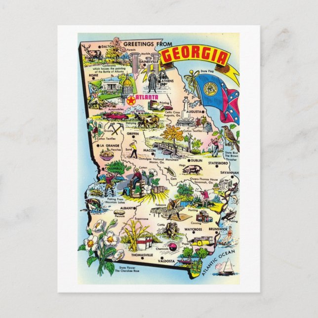 Carte postale vintage de Géorgie (Devant)