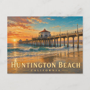 Carte postale vintage de Huntington Beach Californ