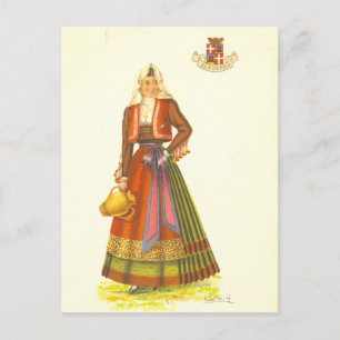 Carte postale vintage de Jeune Femme de Sardaigne