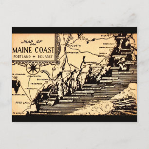 Carte postale vintage de la côte du Maine