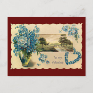 Carte postale vintage de la Saint-Valentin à fleur