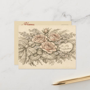 Carte postale vintage de la Saint-Valentin à motif