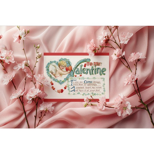 Carte postale vintage de la Saint-Valentin Cupid (Créateur téléchargé)