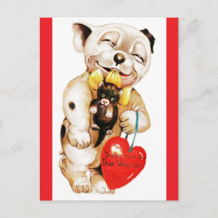 Carte postale vintage de la Saint-Valentin de Bull