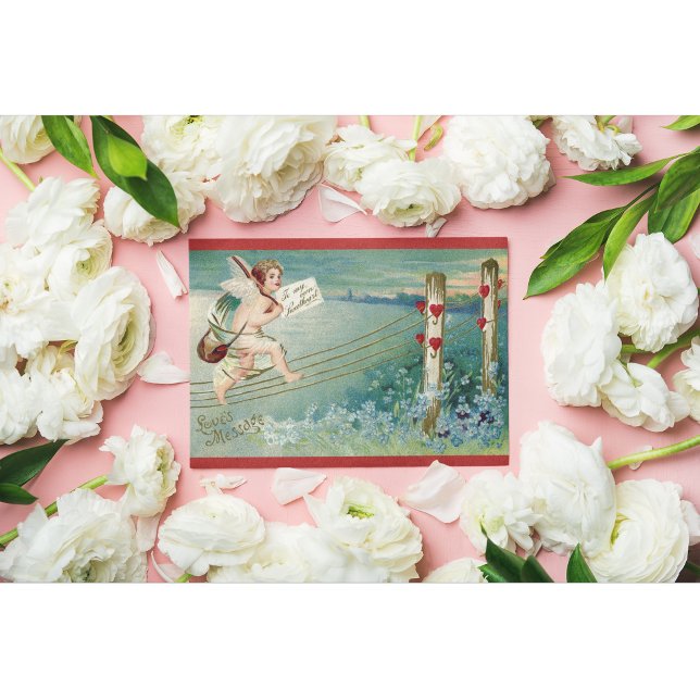 Carte postale vintage de la Saint-Valentin représe (Créateur téléchargé)