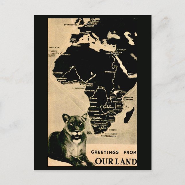 Carte postale vintage de l'Afrique (Devant)