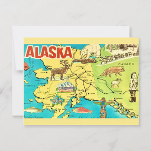 Carte postale vintage de l'Alaska