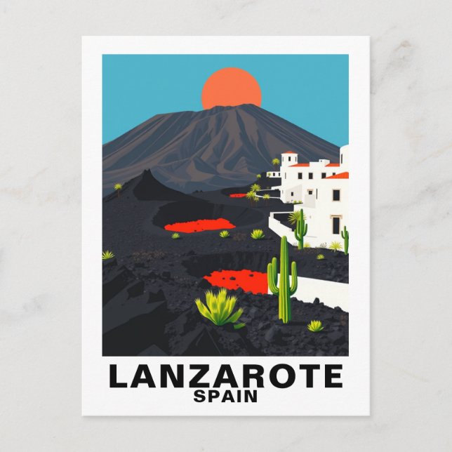 Carte postale vintage de Lanzarote, Espagne (Devant)