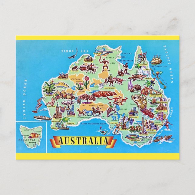 Carte postale vintage de l'Australie (Devant)