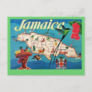 Carte postale vintage de l'île de Jamaïque