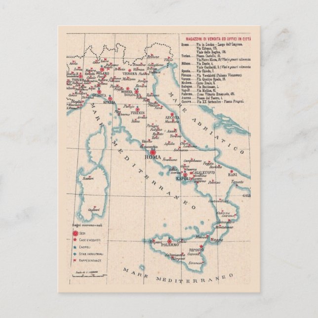 Carte postale vintage de l'Italie (Devant)