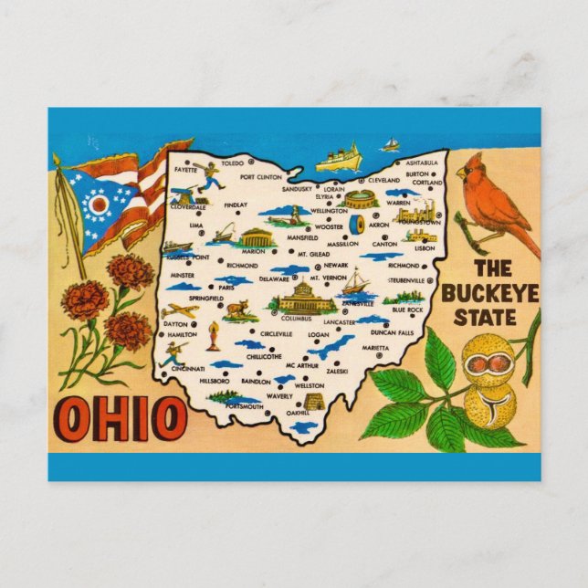Carte postale vintage de l'Ohio (Devant)