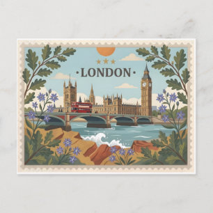 Carte postale vintage de Londres paysage diurne