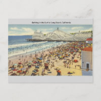 Carte postale vintage de Long Beach Californie