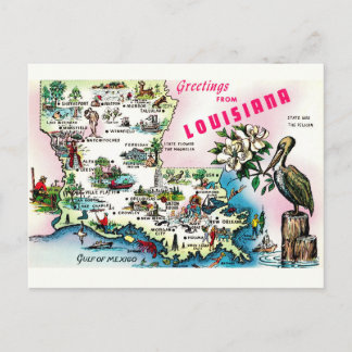Carte postale vintage de Louisiane