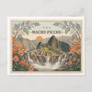 Carte postale vintage de Machu Picchu Pérou