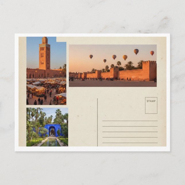 Carte postale vintage de Marrakech Maroc voyage (Devant)