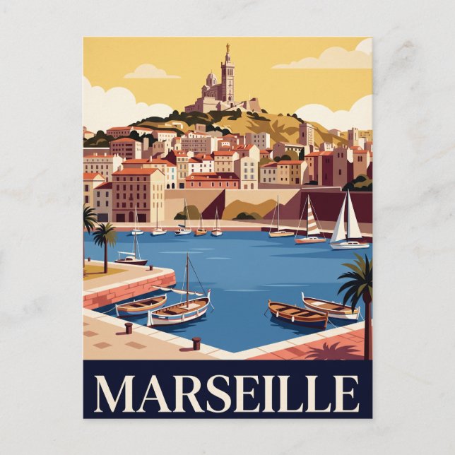 Carte postale vintage de Marseille (Devant)