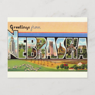 Carte postale vintage de Nebraska