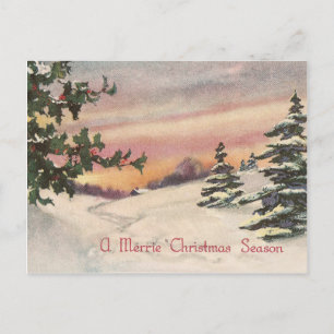 Carte postale vintage de Noël Merrie
