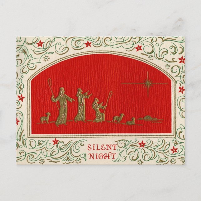 Carte postale vintage de Noël Nuit silencieuse (Devant)