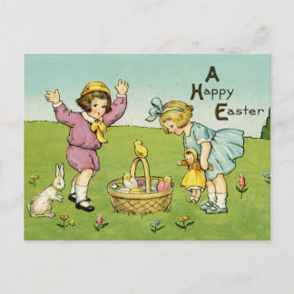 Carte postale vintage de Pâques de reproduction