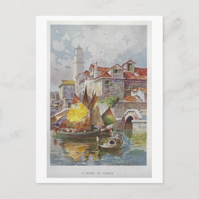 Carte postale vintage de peinture de Venise (Devant)