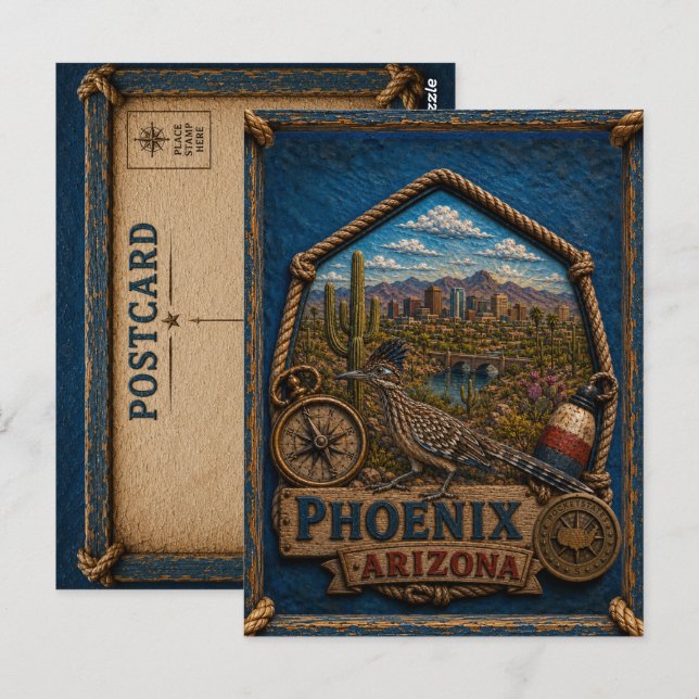 Carte postale vintage de Phoenix Arizona (Devant / Derrière)
