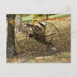 Carte postale vintage de râteau de foin bouché - p