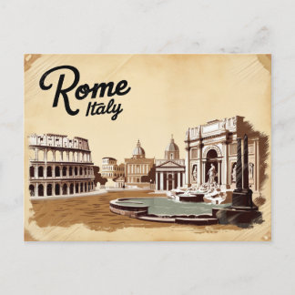 Carte Postale Vintage de Rome, Italie