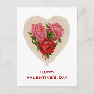 Carte postale vintage de Saint-Valentin de coeur