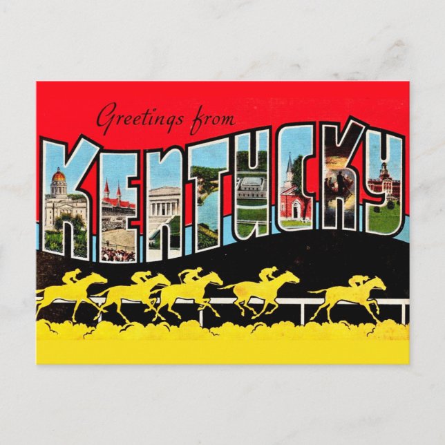 Carte postale vintage de salutations du Kentucky (Devant)