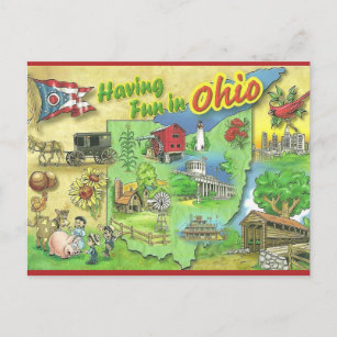 Carte Postale Vintage de s'amuser dans l'Ohio