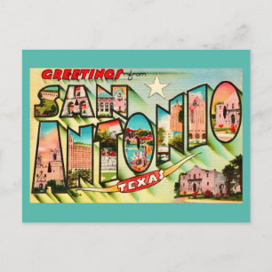 Carte postale vintage de San Antonio Greetings 