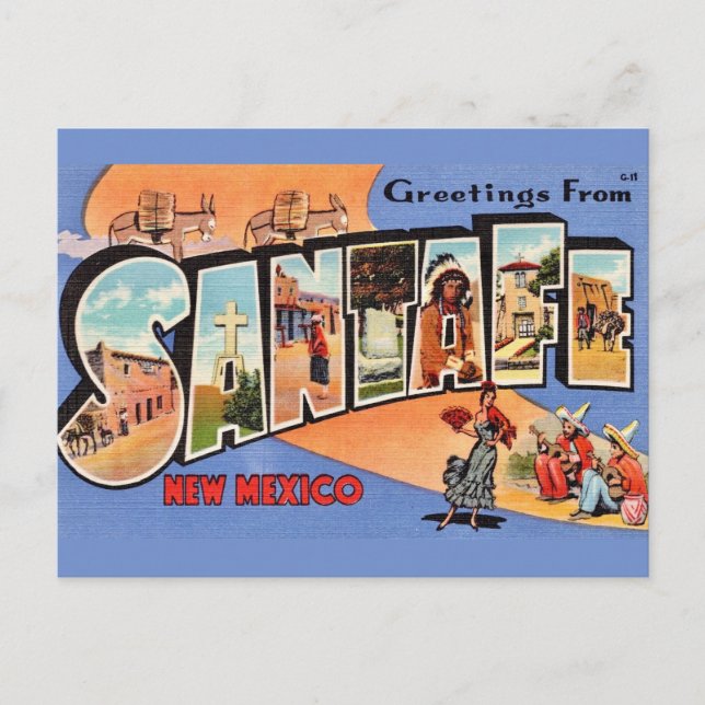 Carte postale vintage de Santa Fe (Devant)