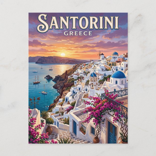 Carte postale vintage de Santorin (Devant)