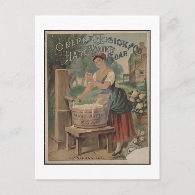 Carte postale vintage de savon d'eau dure (Devant)