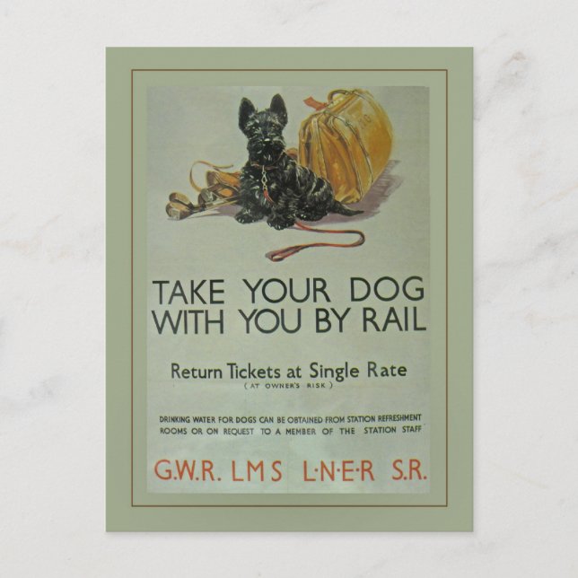 Carte postale vintage de Scottie de British Rail (Devant)