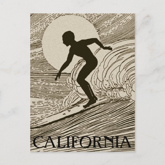 Carte postale vintage de surf (Devant)