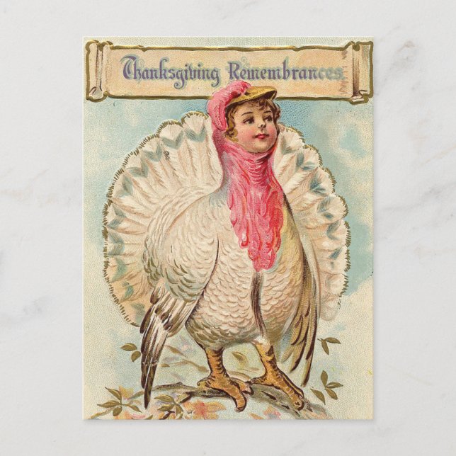 Carte postale vintage de Thanksgiving (Devant)