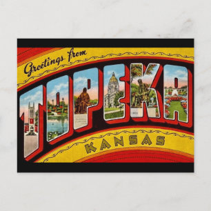 Carte postale vintage de Topeka Kansas