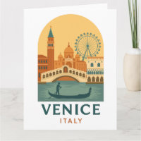 Carte postale vintage de Venise – Art de voyage ré