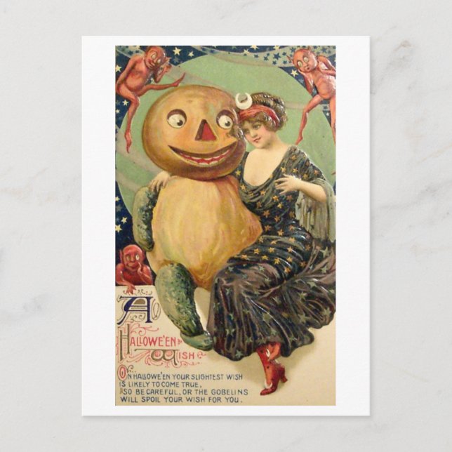 Carte postale vintage de voeux Halloween (Devant)