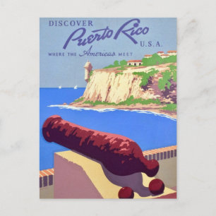 Carte postale vintage de voyage à Porto Rico