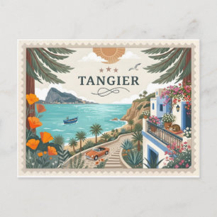 Carte postale vintage de voyage à Tanger Maroc