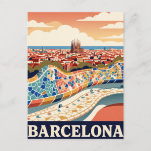Carte postale vintage de voyage Barcelone Espagne